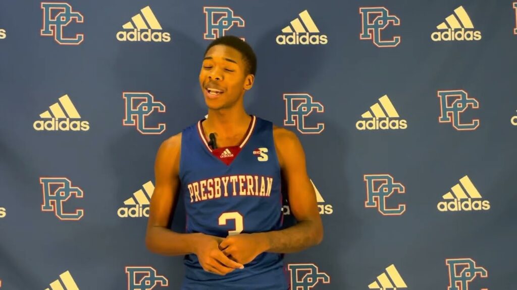 presbyterian guard kobe stewart talks about the win over carolina christian