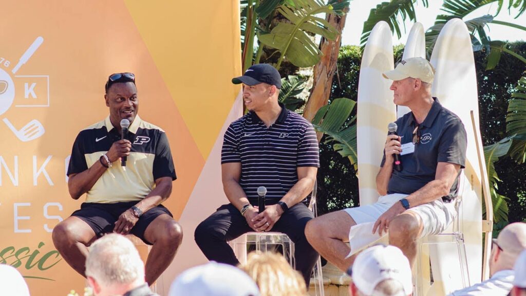 purdue football legends kevin sumlin mark herrmann and pete quinn plus coach ryan walters