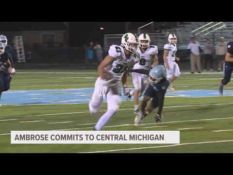reeths puffer football star travis ambrose commits to central michigan
