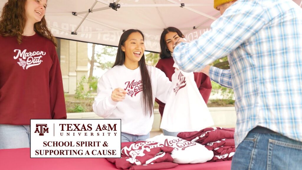 school spirit supporting a cause at texas am the college tour