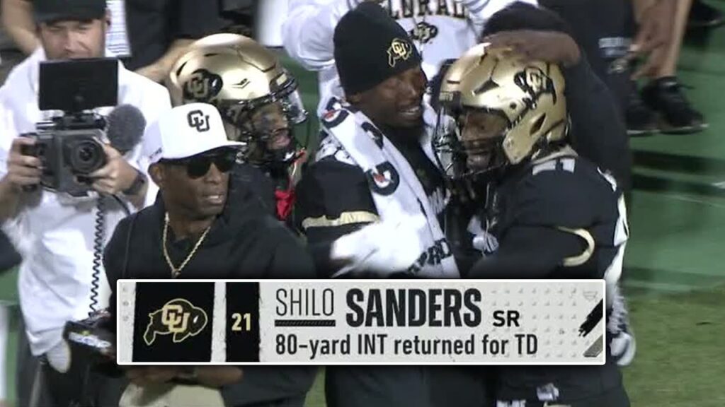 shilo sanders pick six kicks off scoring for colorado vs colorado state espn college football