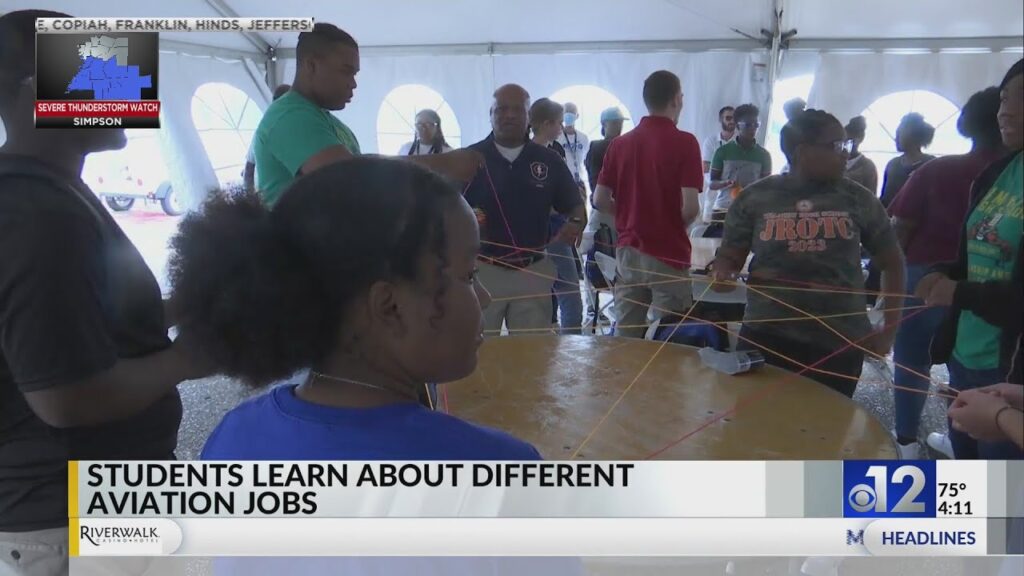 students learn about different aviation jobs in jackson
