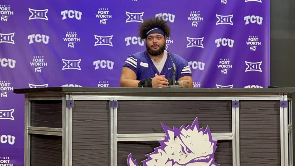 tcu dl caleb fox talks frogs fall camp