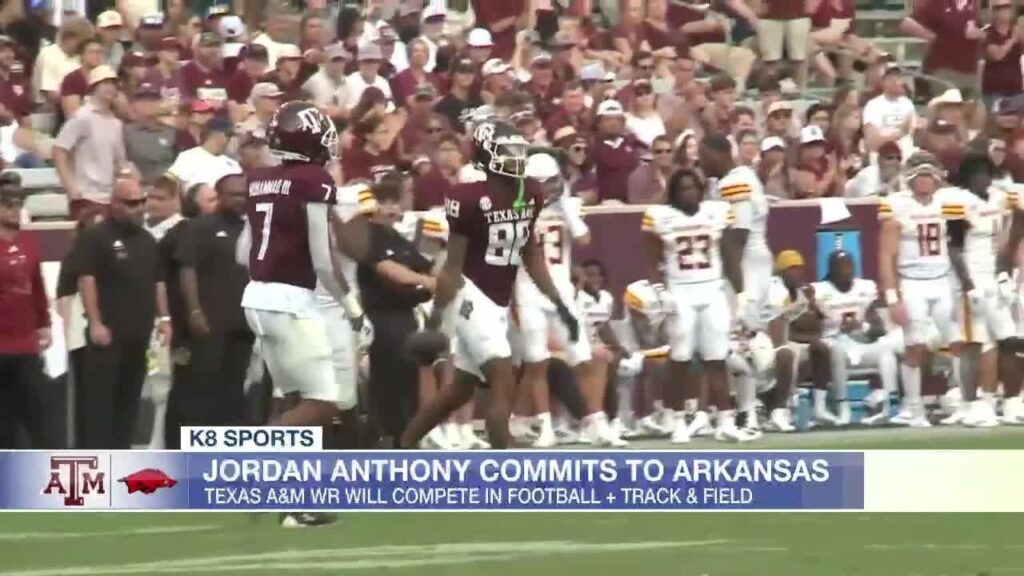 texas am sophomore wr jordan anthony commits to arkansas