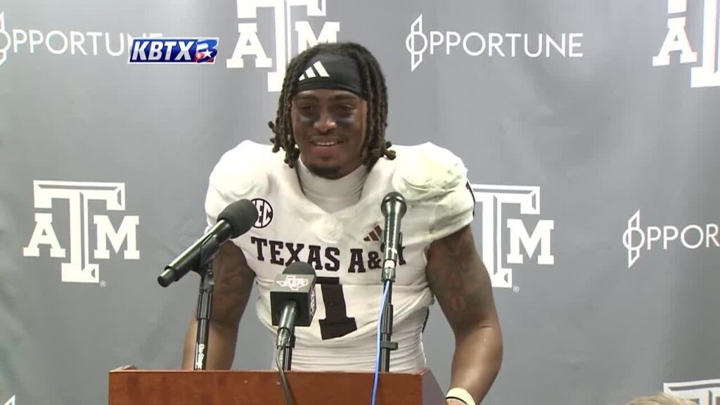 texas ams bryce anderson takes questions after aggie win over florida