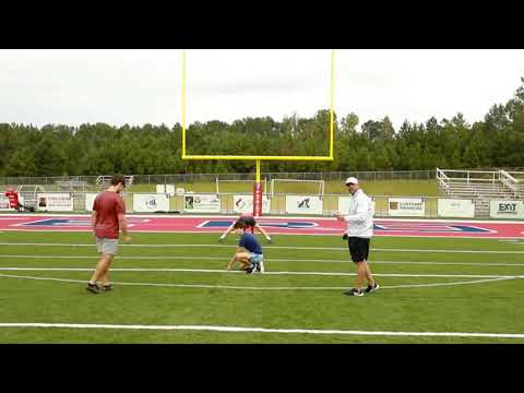 the special teams coach gabe russo k p josh hildebrand ls live field goal operation