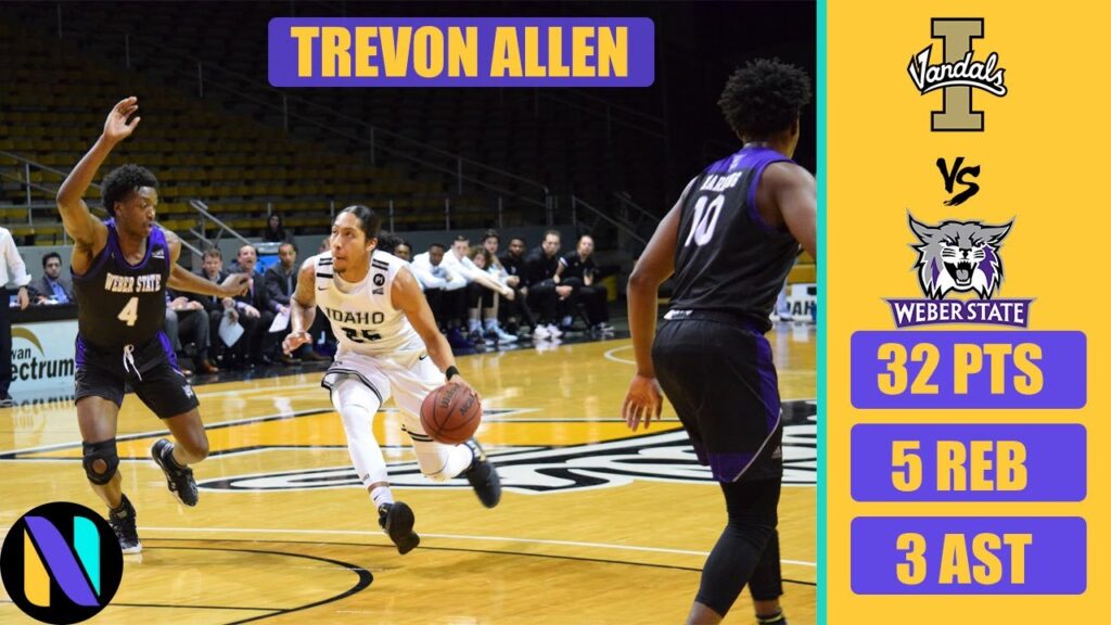 trevon allen idaho vandals 32 pts 5 rebs 3 ast vs weber state wildcats next ones