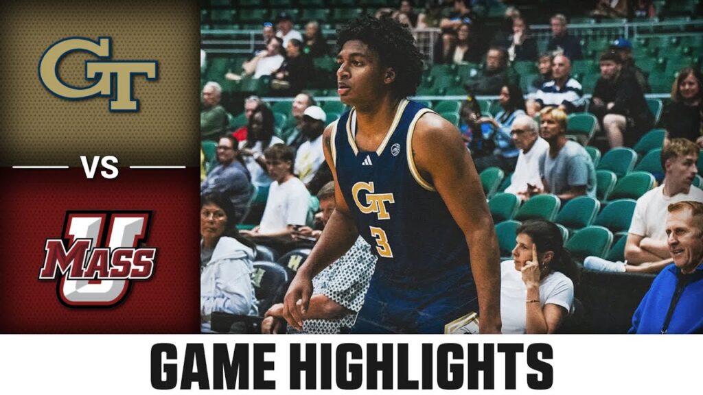 umass vs georgia tech game highlights 2023 24 acc mens basketball