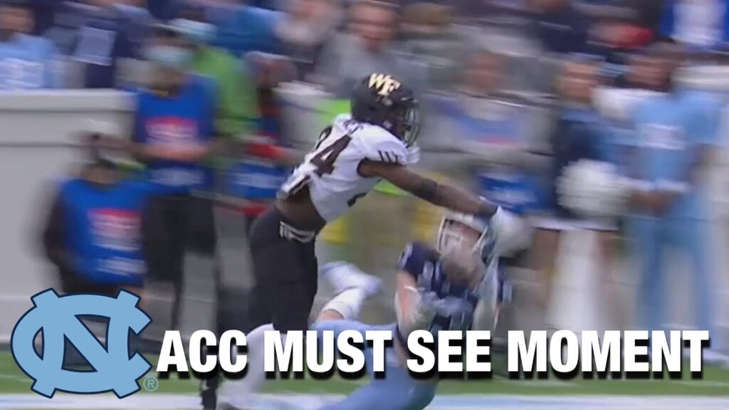unc wr justin olson shows amazing concentration for big catch acc must see moment