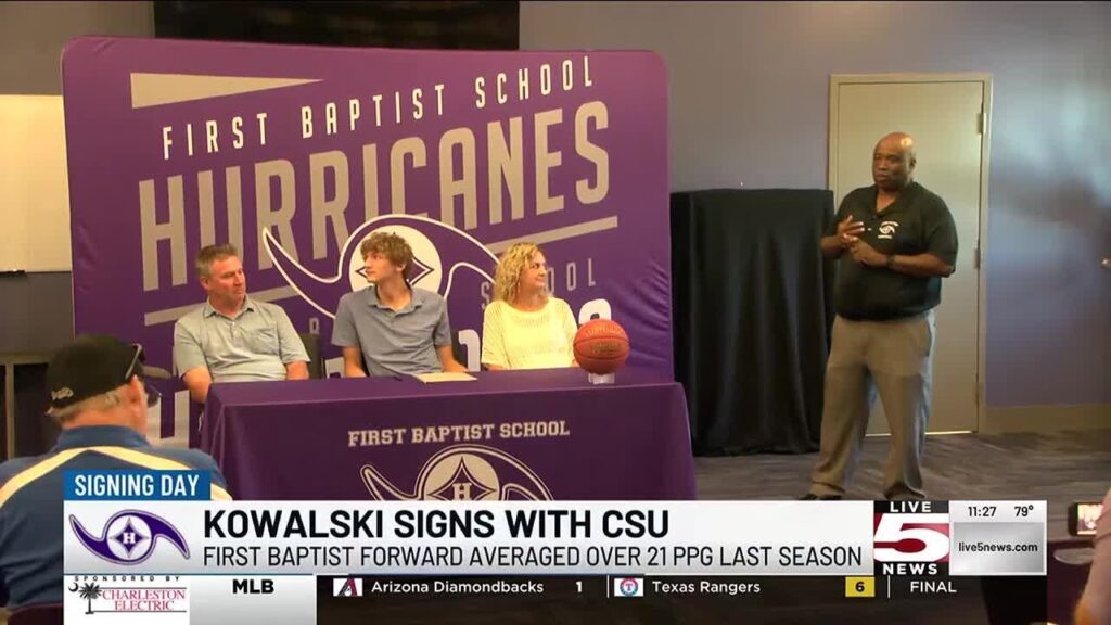 video first baptists cooper kowalski signs with charleston southern