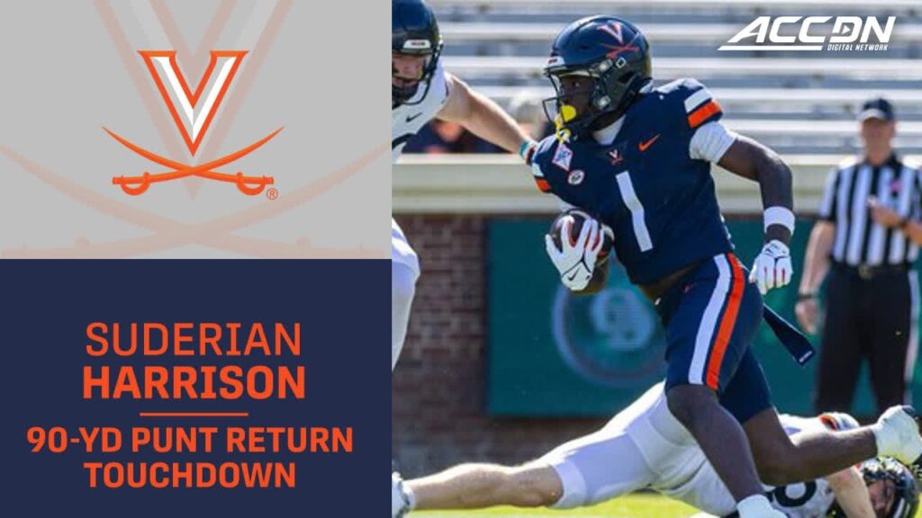 virginias suderian harrison houses a 90 yard punt return