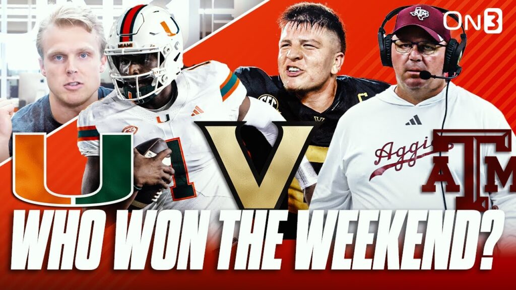 who won cfb week 6 vandy shocks alabama miami cam ward survive texas am aggies playoff mix