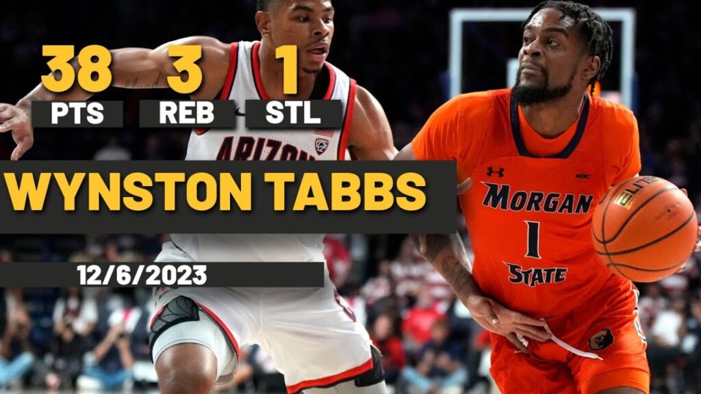 wynston tabbs morgan state bears 38 pta 3 rebs 1 stl vs umbc