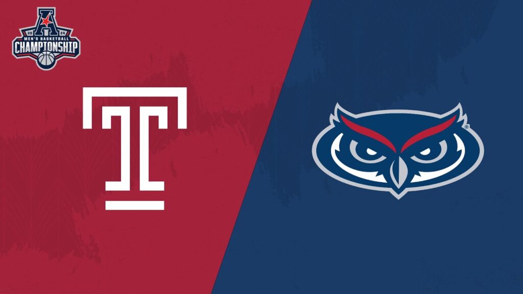 2024 american mens basketball championship no 11 temple vs no 2 florida atlantic 3 16 24