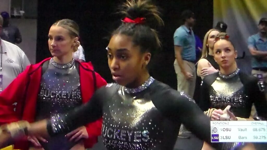 ohio state gymnast sidney washington on vault vs lsu
