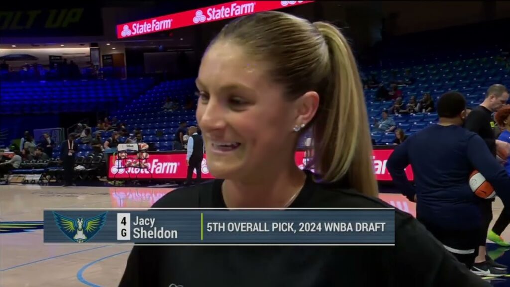 rookie jacy sheldon interview before 1st preseason game dallas wings vs indiana fever
