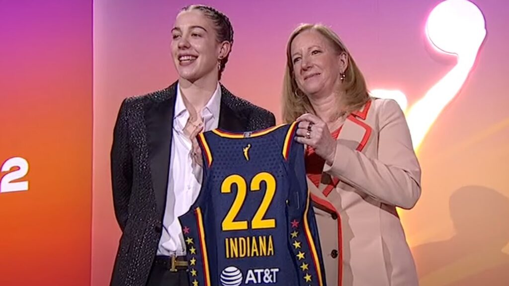 the indiana fever select emily engstler with the no 4 pick of 2022 wnba draft wnba draft