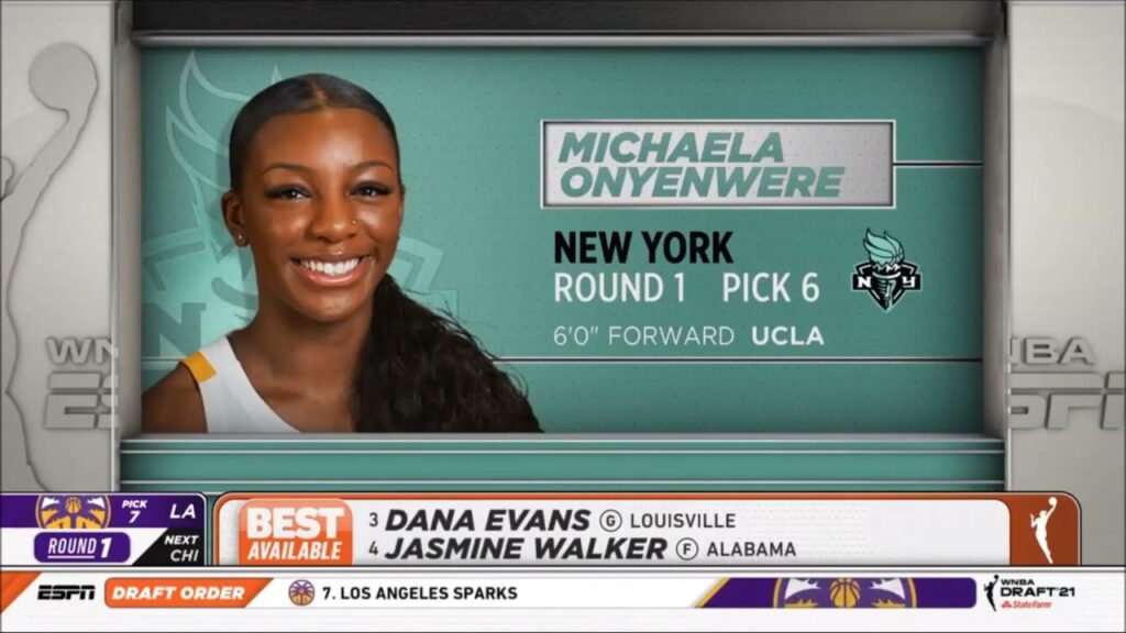 uclas michaela onyenwere gets drafted 6 in the 2021 wnba draft by the ny liberty wnbadraft wnba